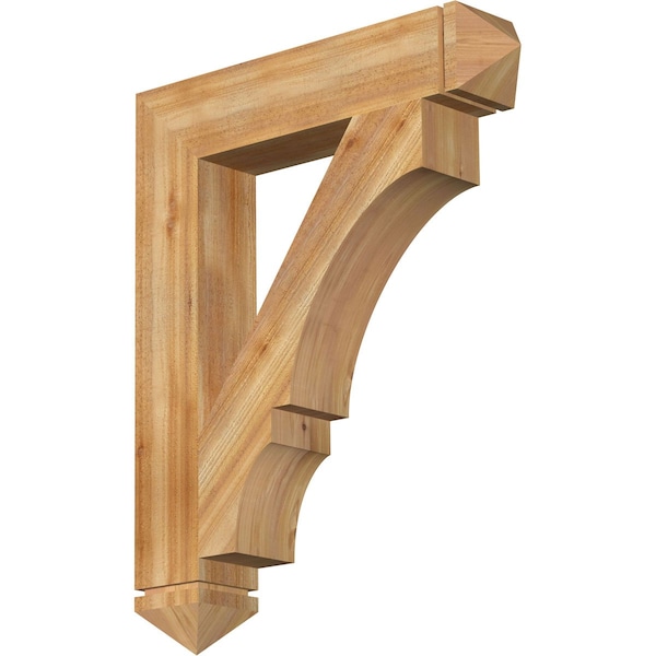 Ekena Millwork Balboa Arts & Crafts Rough Sawn Bracket, Western Red Cedar, 6"W x 32"D x 40"H BKT06X32X40BOA03RWR - main